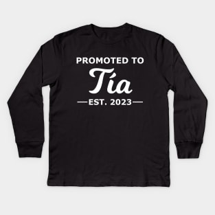 Promoted To Tia Est. 2023 Kids Long Sleeve T-Shirt